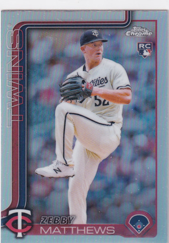 2025 TOPPS CHROME #277 ZEBBY MATTEWS REFRACTOR- MINNESOTA TWINS