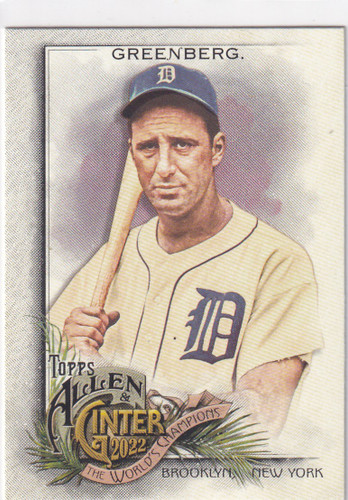 2022 TOPPS ALLEN & GINTER #80 HANK GREENBERG- DETROIT TIGERS