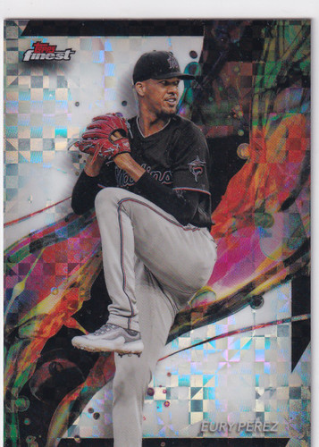2024 TOPPS FINEST #87 EURY PEREZ X FRACTOR- MIAMI MARLINS