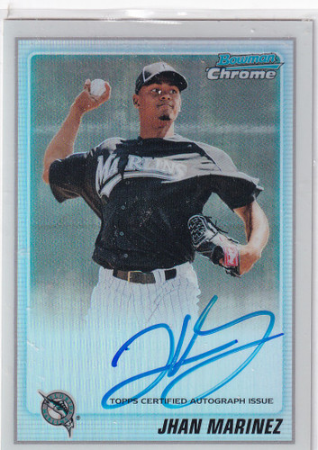 2010 BOWMAN CHROME #BCP186 JHAN MARINEZ AUTO /500- MIAMI MARLINS