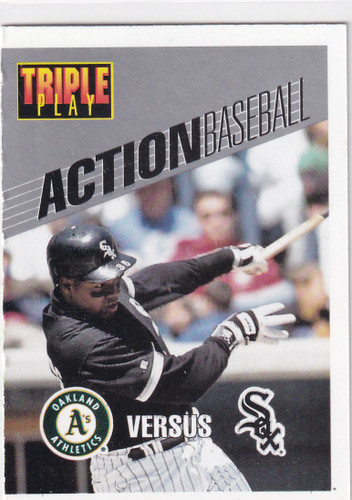 1993 LEAF #21 FRANK THOMAS ACTION TRIPLE PLAY- CHICAGO WHITE SOX