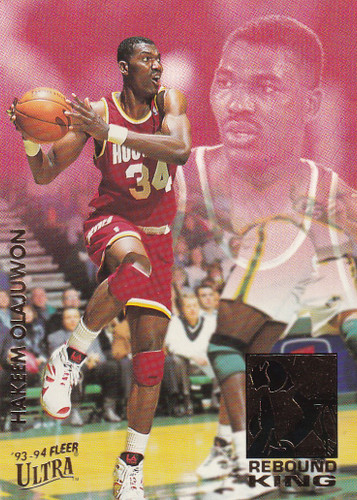 1994 FLEER #8 HAKEEM OLAJUWON REBOUND KING- HOUSTON ROCKETS