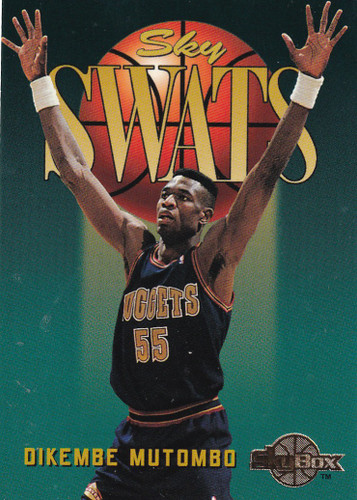 1995 SKYBOX #332 DIKEMBE MUTOMBO SKY SWATS- DENVER NUGGETS