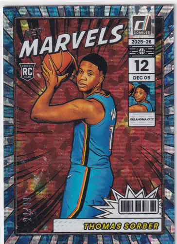 2025-26 DONRUSS #9 THOMAS SORBER NET MARVELS 22/99- OKLAHOMA CITY THUNDER