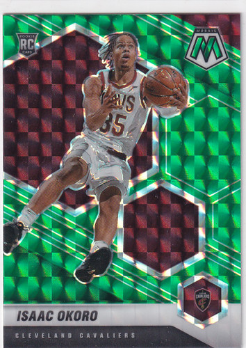 2020-21 MOSAIC #212 ISAAC OKORO GREEN REACTIVE- CLEVELAND CAVALIERS