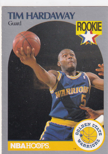 1990 HOOPS #113 TIM HARDAWAY ROOKIE- GOLDEN STATE WARRIORS