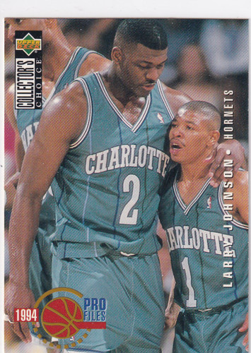 1994 UPPER DECK #206 LARRY JOHNSON PRO FILES- CHARLOTTE HORNETS