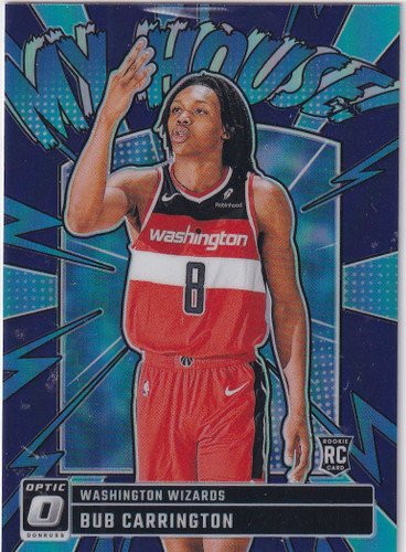 2024-25 DONRUSS OPTIC #8 BUB CARRINGTON MY HOUSE PURPEL- WASHINGTON WIZARDS