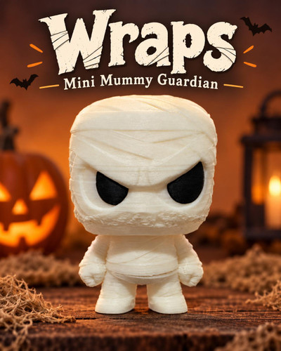 Mini Mummy 3D Printed Figurine Cute Halloween Spooky Desk Decor 2 Inch