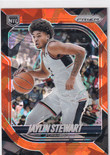 2025-26 PRIZM #91 JAYLIN STEWART ORANGE CRACKED ICE- SMU MUSTANGS