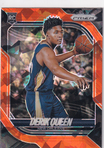 2025-26 PRIZM #11 DERIK QUEEN ORANGE CRACKED ICE- NEW ORLEANS PELICANS