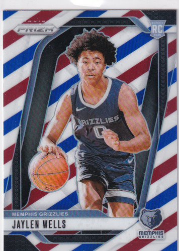 2024-25 PRIZM #239 JAYLEN WELLS RED WHITE BLUE- MEMPHIS GRIZZLIES