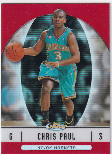 2007 TOPPS FINEST #17 CHRIS PAUL RED REFRACTOR- CHARLOTTE HORNETS