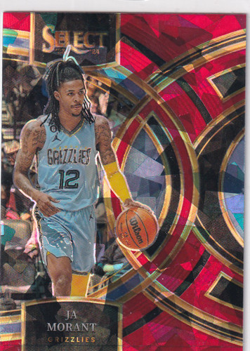 2023-24 SELECT #136 JA MORANT RED CRACKED ICE- MEMPHIS GRIZZLIES