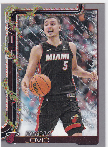 2025 TOPPS HOLIDAY #H61 NIKOLA JOVIC GLITTER- MIAMI HEAT