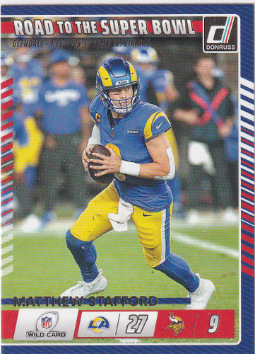 2025 DONRUSS #6 MATTEW STAFFORD ROAD TO SUPER BOWL- LOS ANGELES CHARGERS