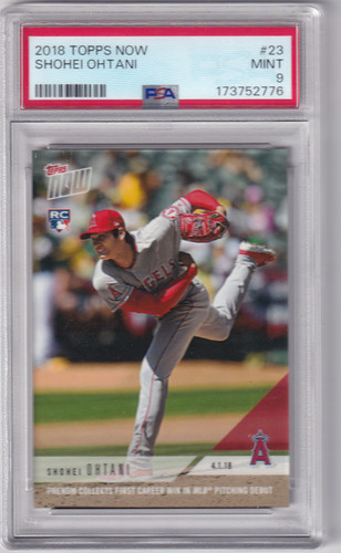 2018 Topps NOW #23 Shohei Ohtani Rookie RC PSA 9 MINT Angels – 1st MLB Win