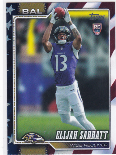 2026 Topps #329 Elijah Sarratt RC Independence Day 1/76 Baltimore Ravens