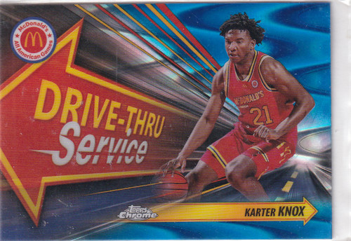 2024 TOPPS MCDONALDS #DTS-KKN KARTER KNOX DRIVE THRU BLUE RAY WAVE- RAZORBACKS