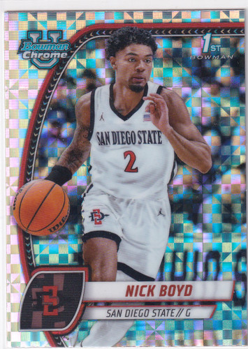 2025 BOWMAN CHROME UNIVERSITY #73 NICK BOYD X FRACTOR- SAN DIEGO STATE
