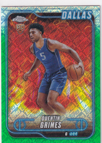 2025 TOPPS CHROME #163 QUENTIN GRIMES GREEN TOPPS- DALLAS MAVERICKS