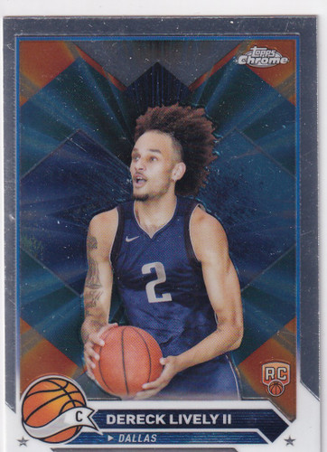 2024 TOPPS CHROME #92 DERECK LIVELY- DALLAS MAVERICKS