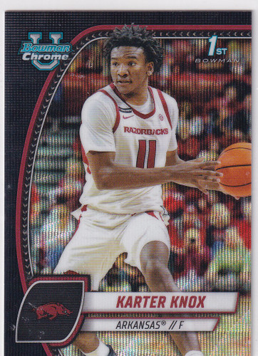 2025 BOWMAN CHROME UNIVERSITY #41 KARTER KNOX BLACK WAVE- ARKANSAS