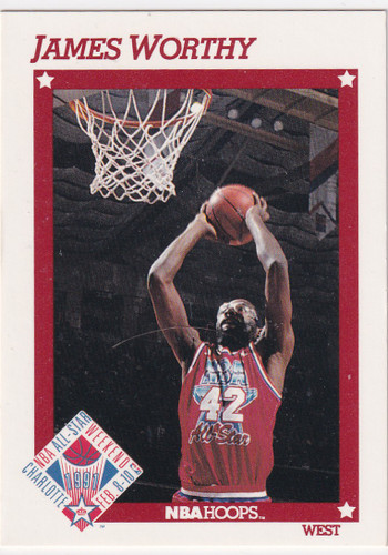 1991 NBA HOOPS #272 JAMES WORTHY ALL STARS- LOS ANGELES LAKERS