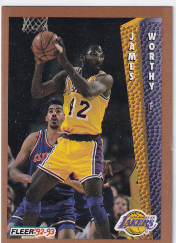 1992 FLEER #114 JAMES WORTHY- LOS ANGELES LAKERS