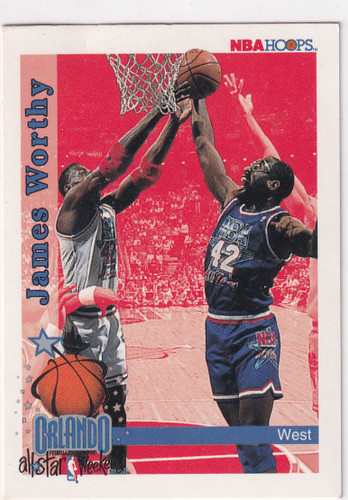 1992 SKYBOX #318 JAMES WORTHY ALL STAR- LOS ANGELES LAKERS