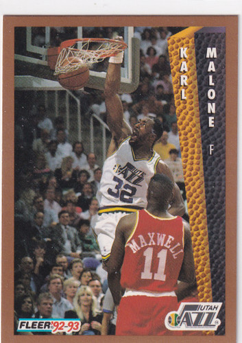 1992 FLEER #225 KARL MALONE- UTAH JAZZ