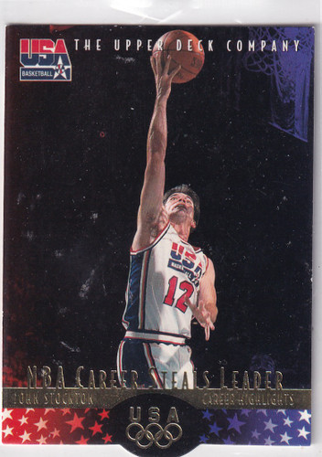1996 UPPER DECK #JS3 JOHN STOCKTON STEALS LEADER DIE CUT- UTAH JAZZ