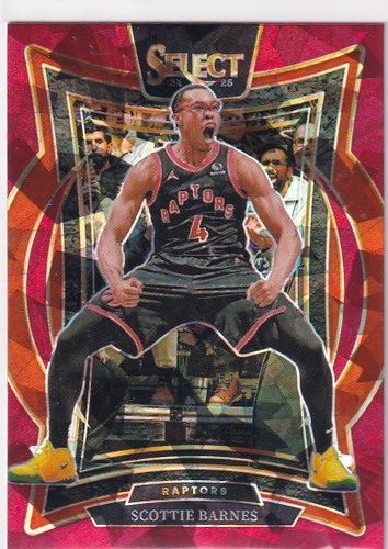 2024-25 SELECT #30 SCOTTIE BARNS RED CRACKED ICE- TORONTO RAPTORS