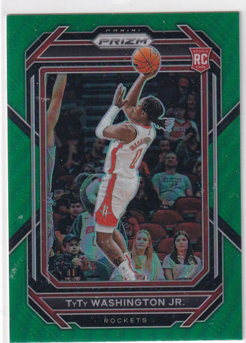 2022-23 PRIZM #243 TYTY WASHINGTON GREEN PRIZM- HOUSTON ROCKETS
