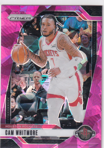 2024-25 PRIZM #110 CAM WHITMORE PINK CRACKED ICE- HOUSTON ROCKETS