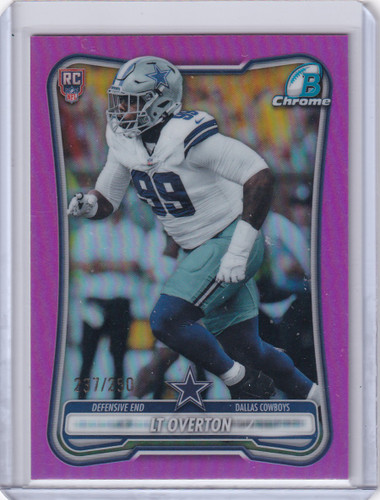 2026 Bowman Chrome Pink Refractor RC 237/250 #BCV-151 LT Overton - Cowboys
