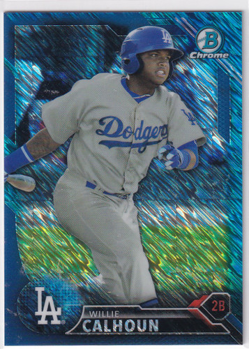 2016 BOWMAN CHROME #BCP169 WILLIE CALHOUN BLUE SHIMMER- LOS ANGELES DODGERS