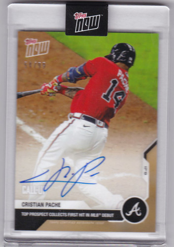 2020 TOPPS NOW AUTO CALL-UP CARD 54/99 BRAVES CRISTIAN PACHE #139A MLB DEBUT HIT