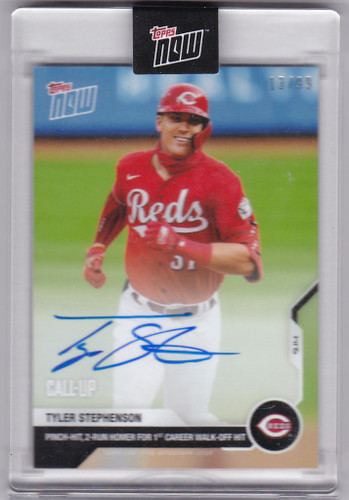 2020 Topps Now Call-up Reds Tyler Stephenson Walk-off Homer RC Auto #265A /99