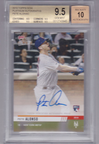 2019 Topps Now Platinum Club RC Auto Pete Alonso BGS 9.5