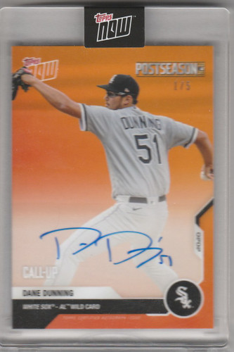 2020 Topps Now Postseason Auto PS-13E Dane Dunning Chicago White Sox 1/5