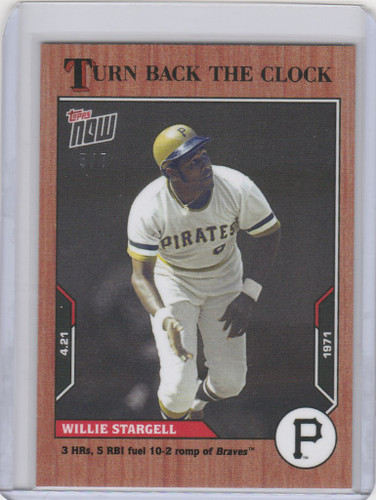 2021 Topps TURN BACK THE CLOCK CHERRY PARALLEL #21 WILLIE STARGELL PIRATES 5/7