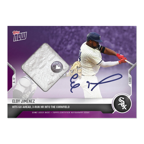 2021 Topps Now #652B Eloy Jimenez Chicago White Sox Field of Dreams Auto/Relic /25 PRESALE