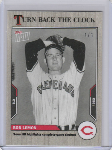 2021 Topps TURN BACK THE CLOCK ASH PARALLEL #124 BOB LEMON CLEVELAND INDIANS 1/3