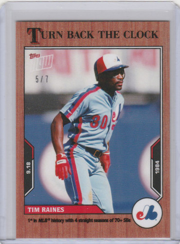 2021 Topps TURN BACK THE CLOCK CHERRY PARALLEL #171 TIM RAINES EXPOS 5/7