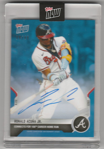 2021 Topps Now #393B Ronald Acuna Jr Atlanta Braves Autograph 8/49