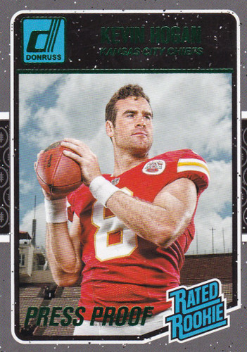 2016 Donruss Rated Rookie #382 Kevin Hogan Green Press Proof Kansas City Chiefs