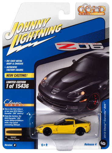 Johnny Lightning JLCG027 Classic Gold VER B 2012 Chevy Corvette Z06 Yellow