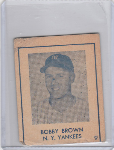 1948 R346 Blue Tint #9 Bobby Brown New York Yankees