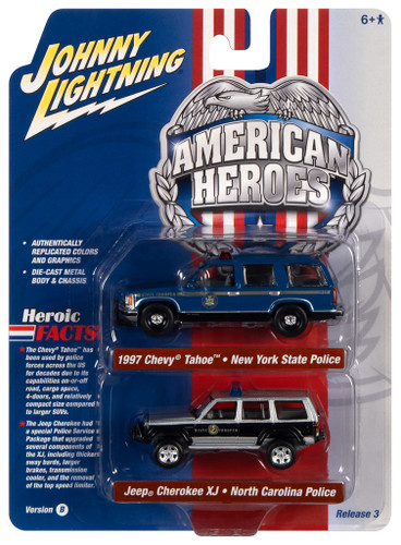 Johnny Lightning 1:64 1997 Chevy Tahoe NY and Jeep Cherokee 2 Car Set Series B